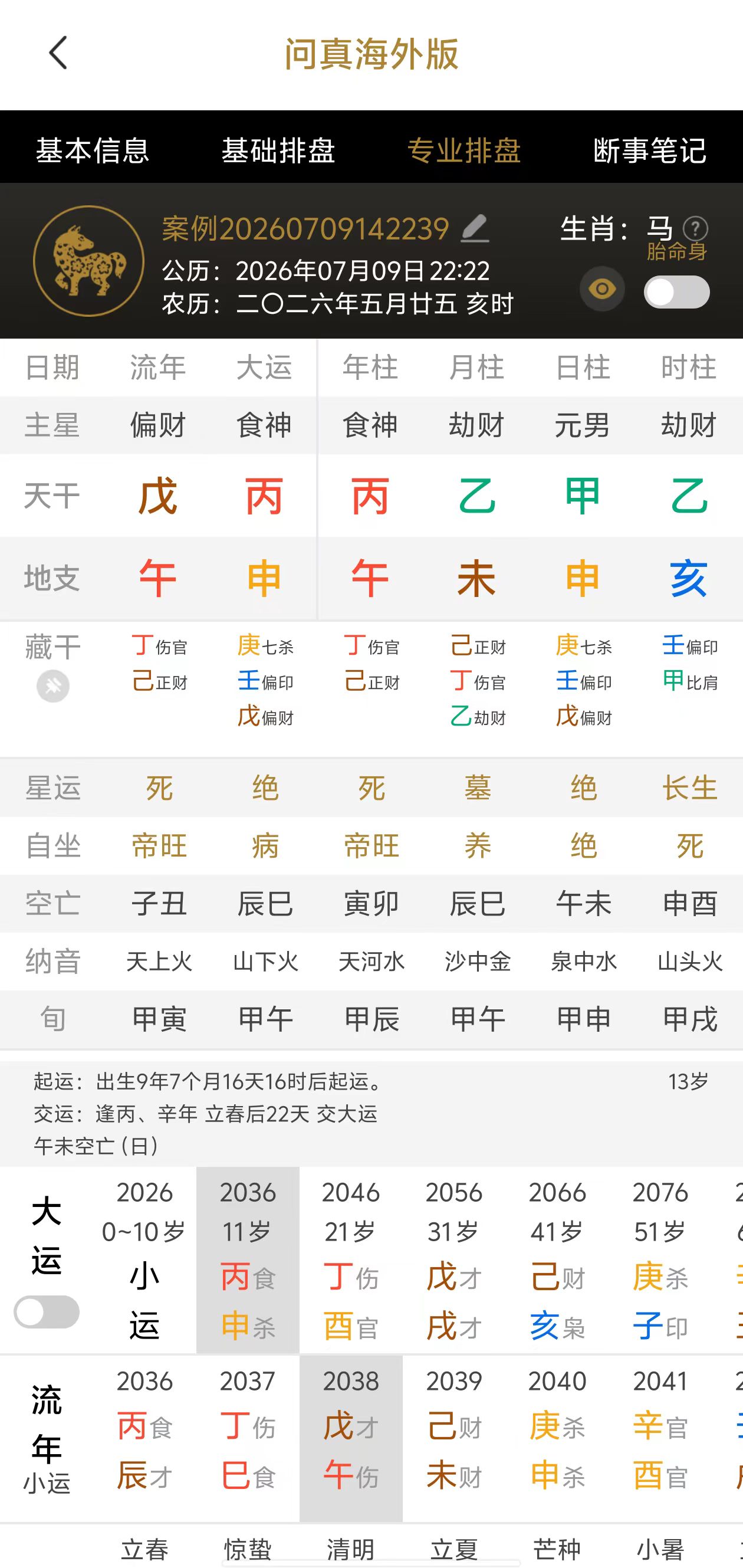 专业排盘截图